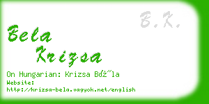 bela krizsa business card